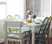 aqua and green dining room