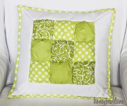 green puff pillow