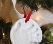 pottery barn hand print ornament