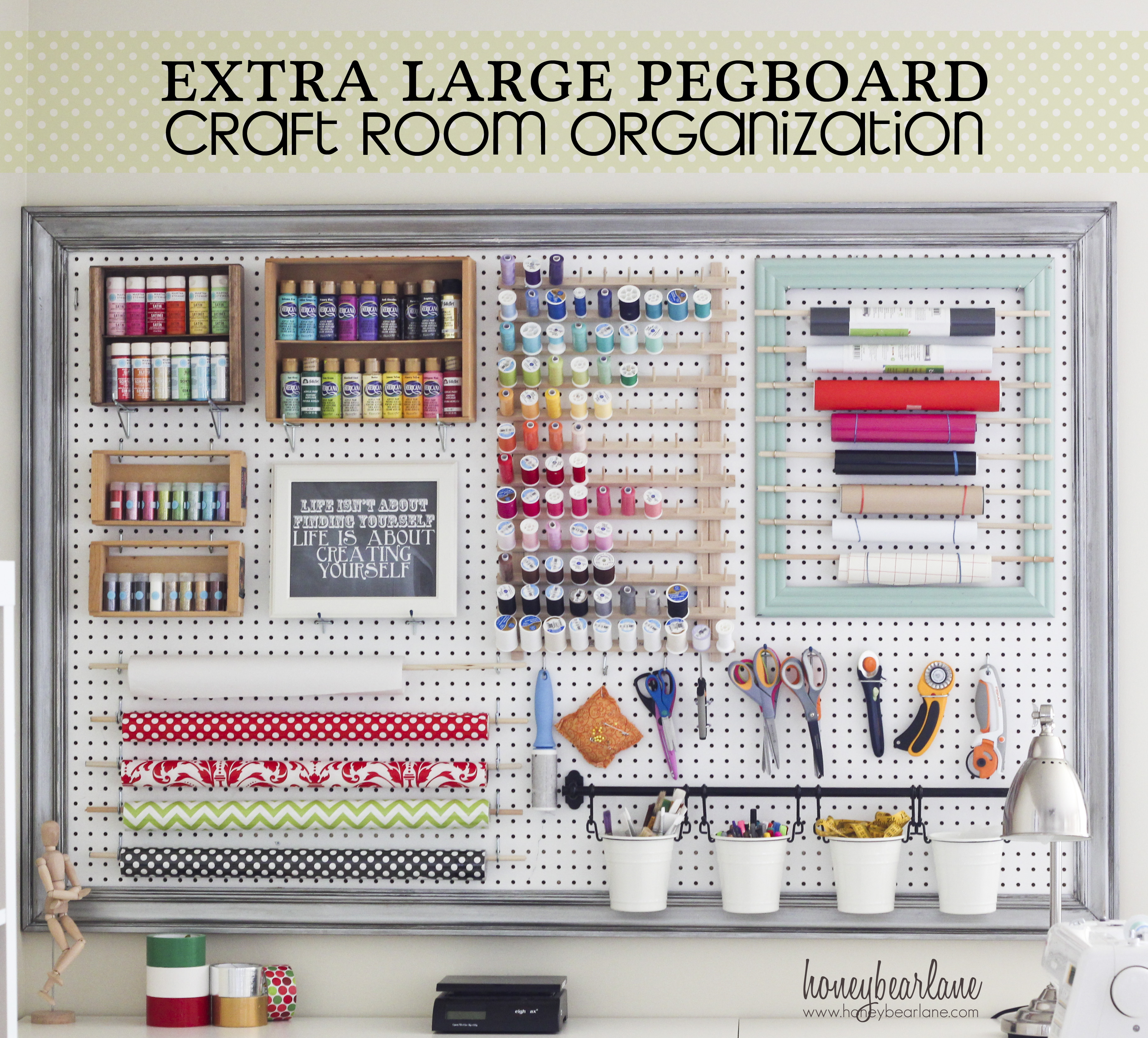 Pegboard Craft Room Organization Idea