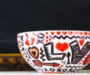 sharpie doodle love bowl