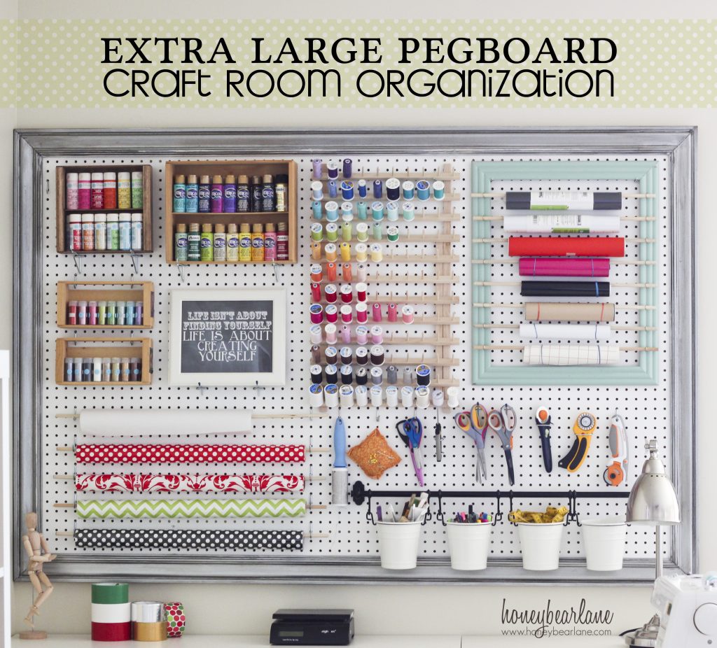 extra large pegboard craft room organization