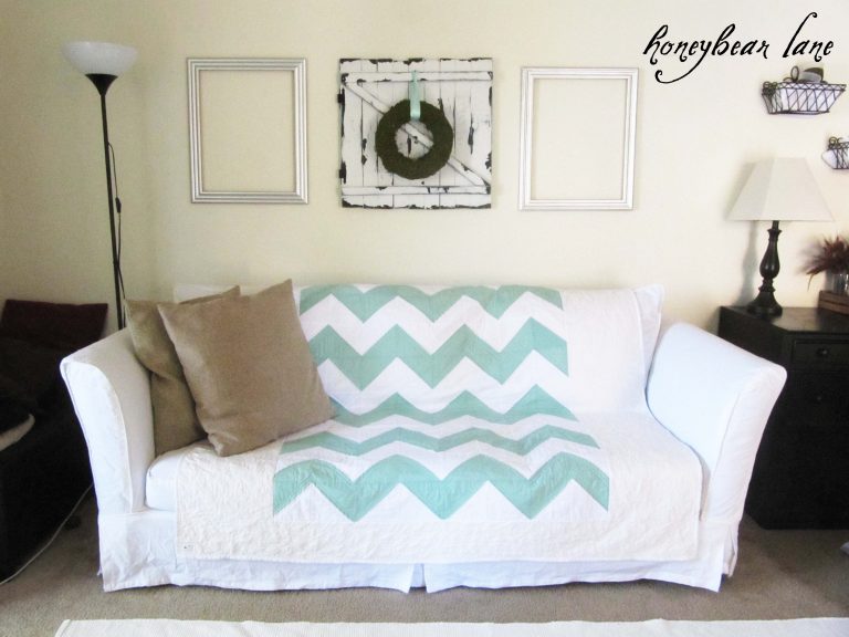 How to Make a Slipcover Part 2 Slipcover Reveal! Honeybear Lane