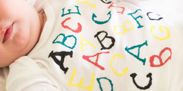 Alphabet Onesie with Elmers Painters