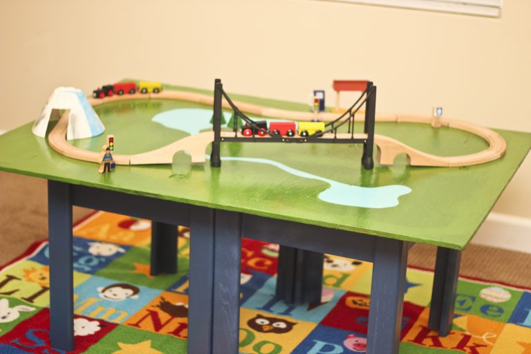 Make a Train Table with Plywood and a Coffee Table!