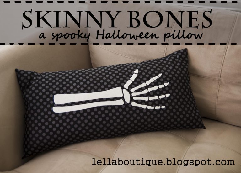 Skinny Bones Halloween Pillow