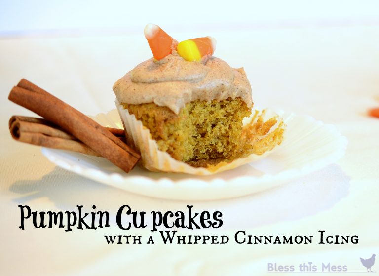 Pumpkin Cupcakes with Whipped Cinnamon Icing
