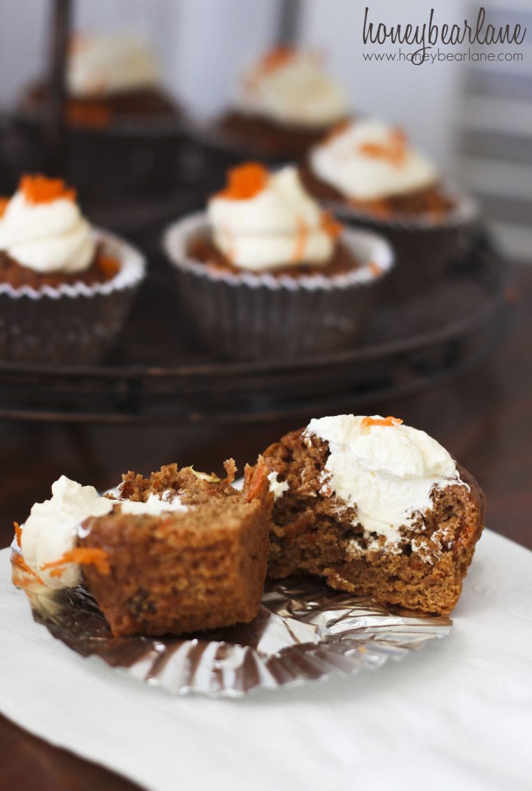 Carrot Cupcakes with Cool Whip Cream Cheese Filling