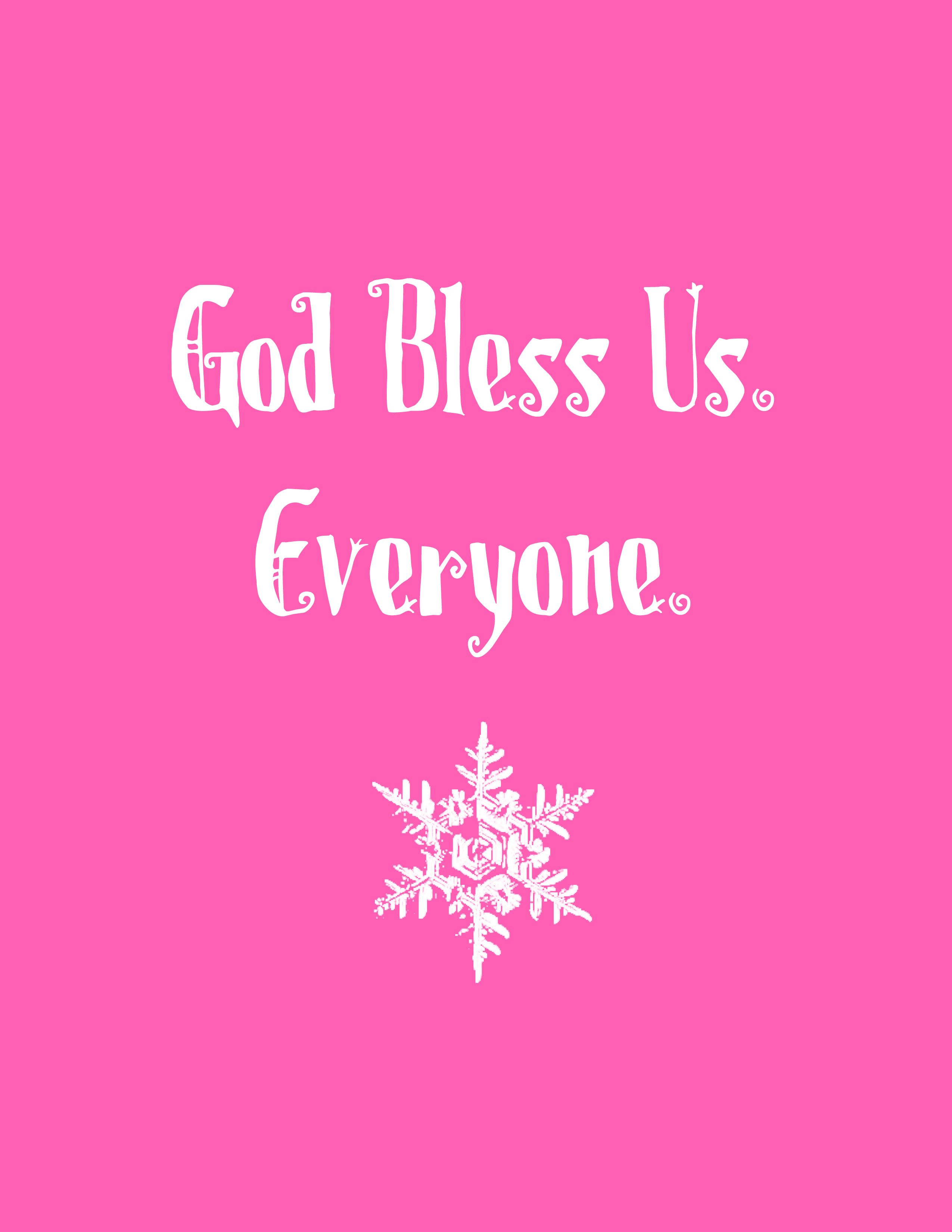 god bless us printable in pink Honeybear Lane