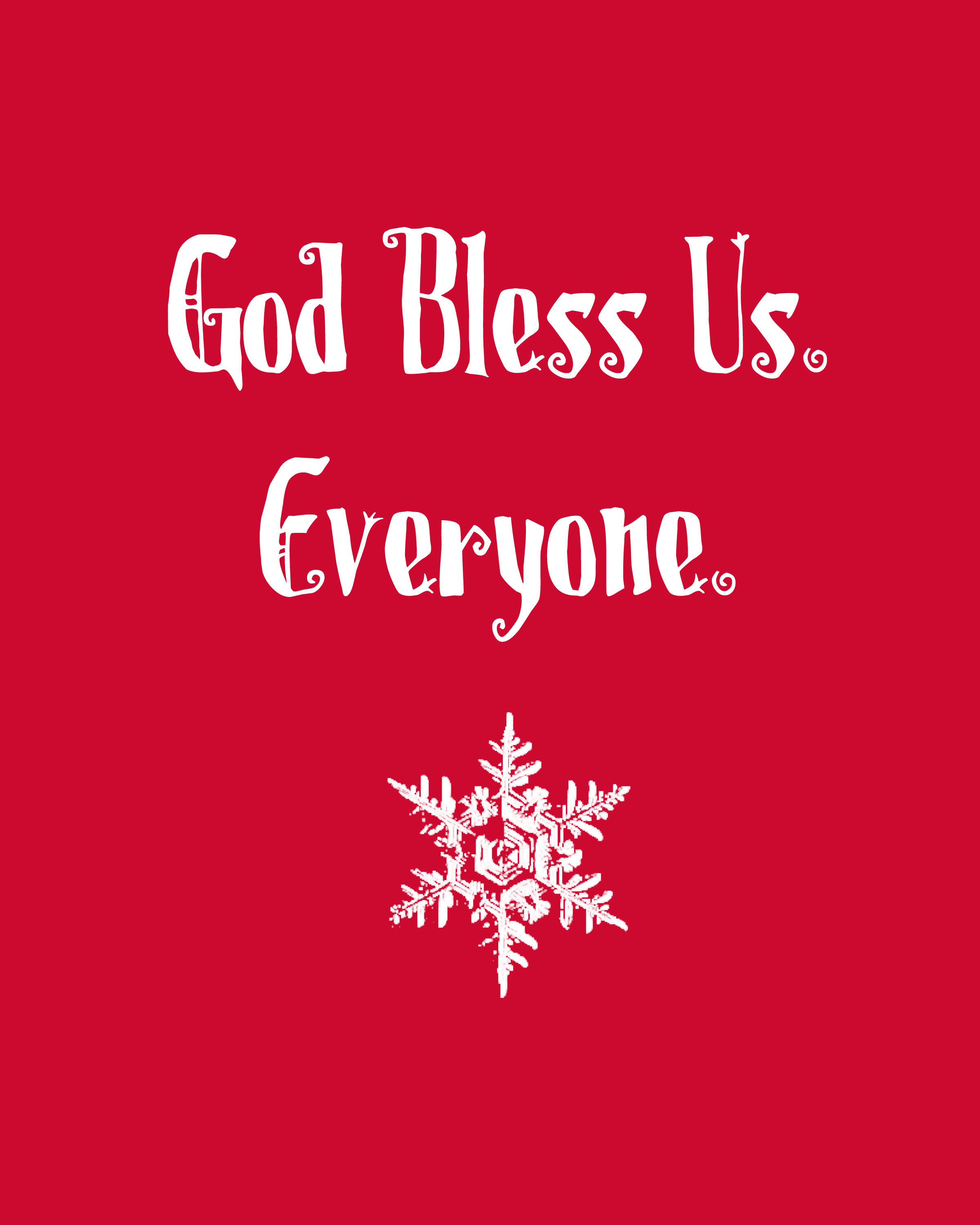 god bless us printable in red