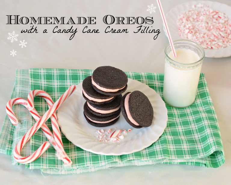 Homemade Oreos with a Candy Cane Cream Filling