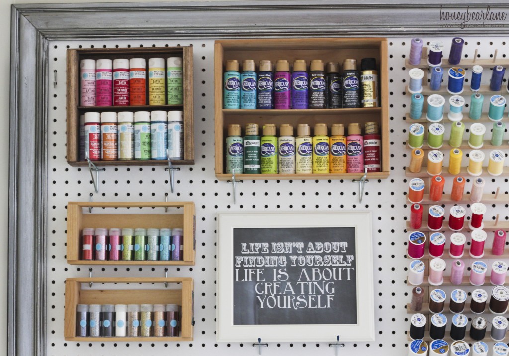 Organized Craft Room Pegboard Storage