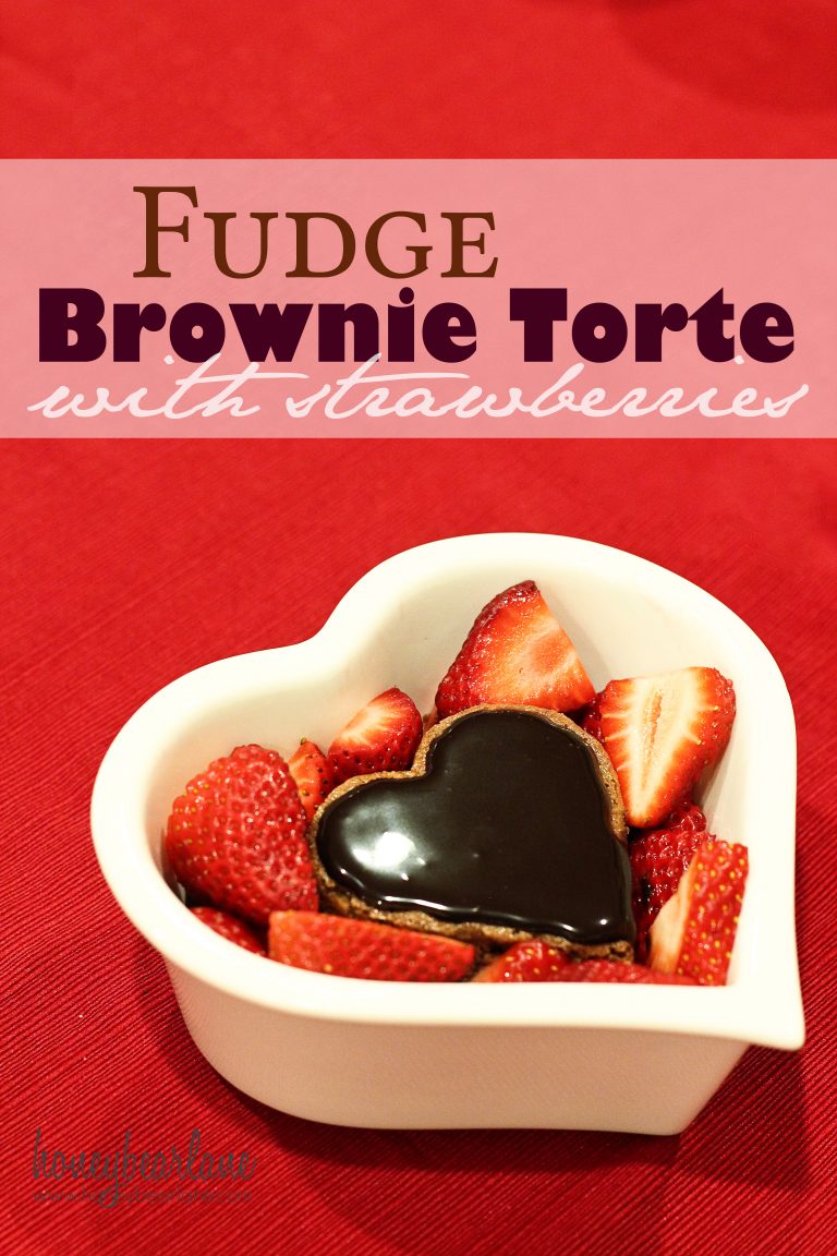 Fudge Brownie Torte with Strawberries