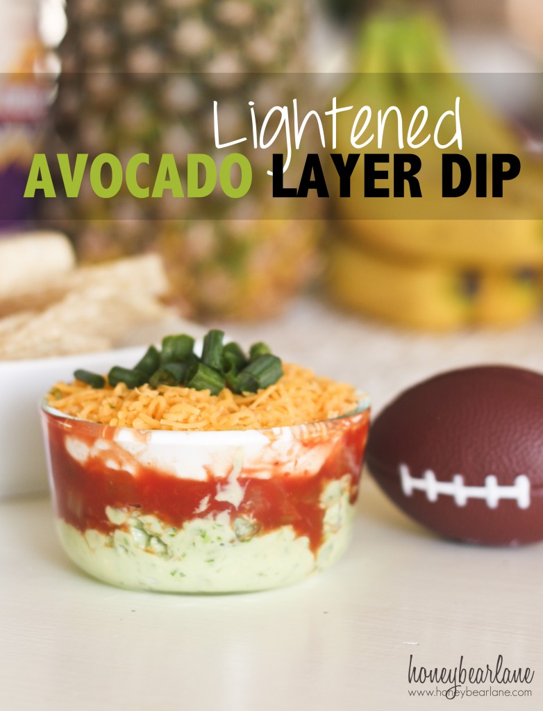 lightened avocado layer dip