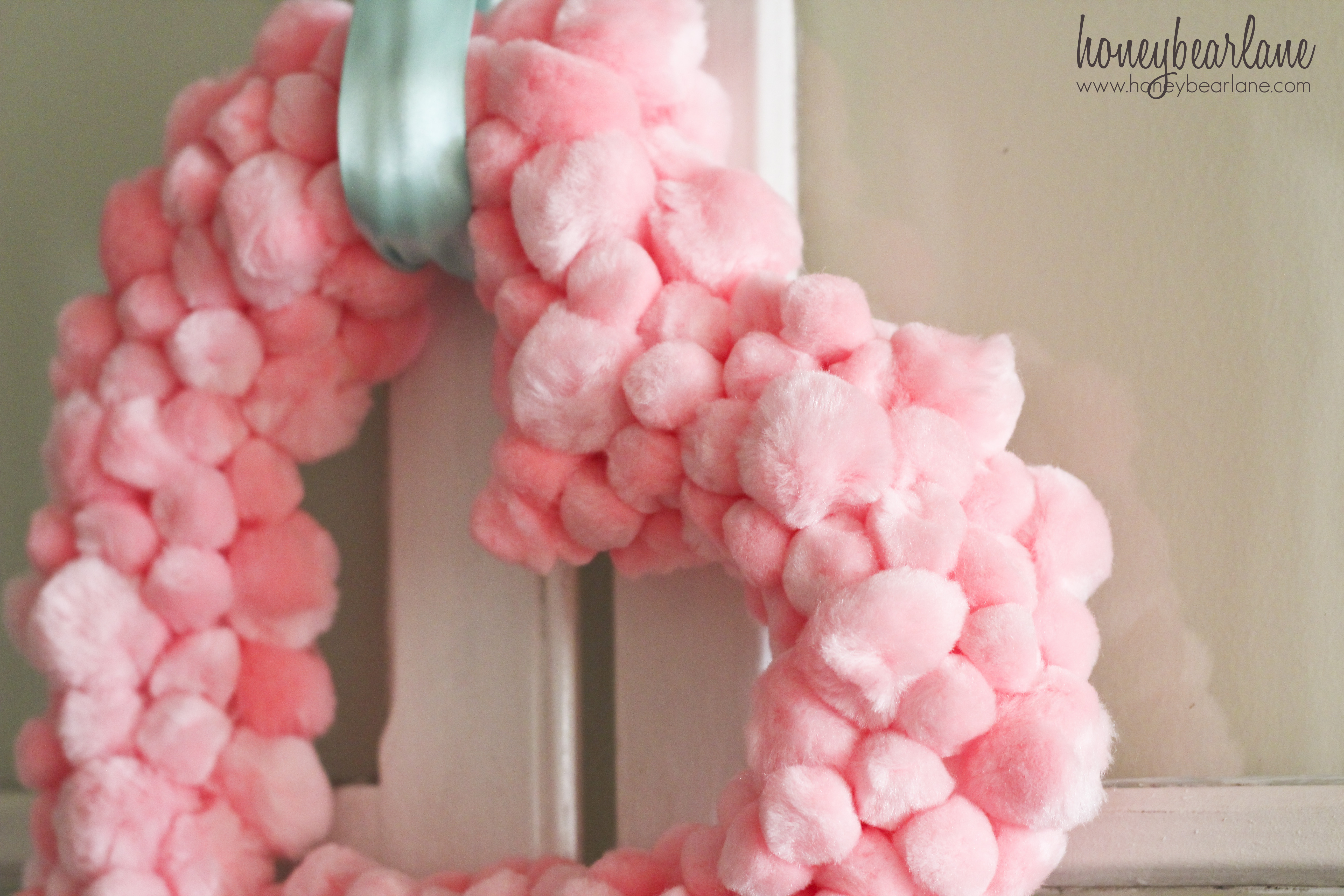 Bright and Easy Heart Shaped Pom Pom Wreath - Wildflowers and