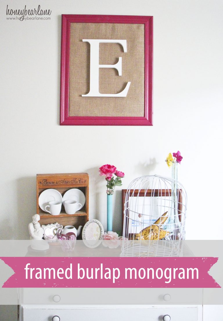 Framed Burlap Monogram