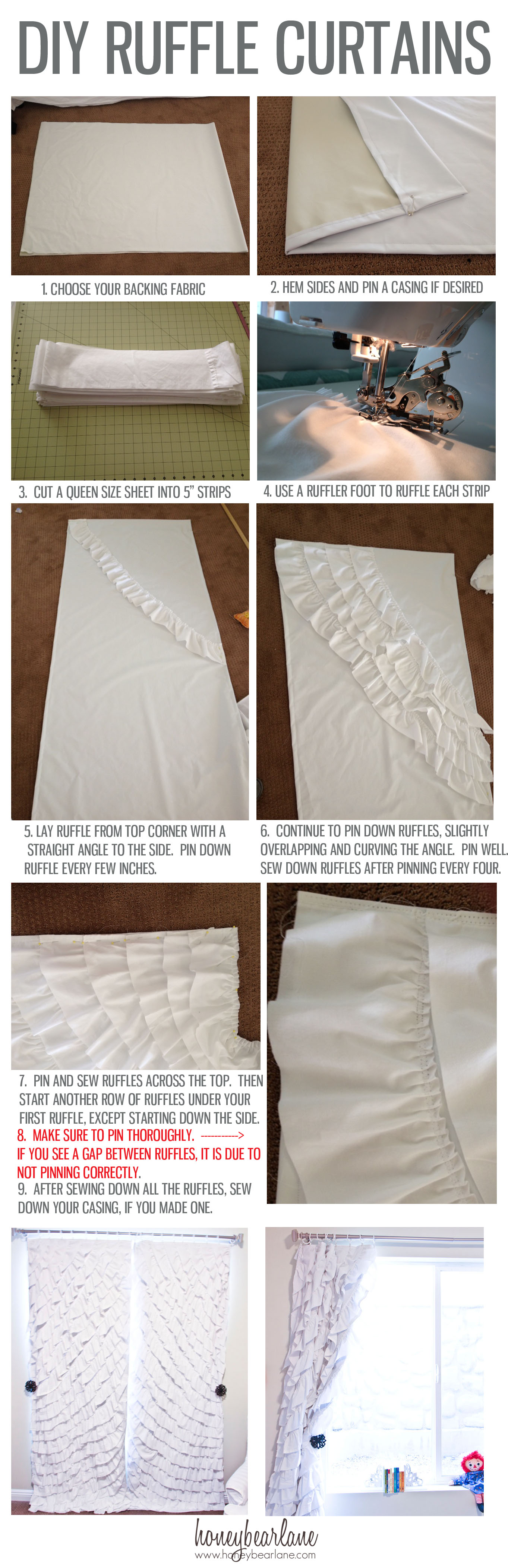 How To Make Ruffled Curtains Honeybear Lane