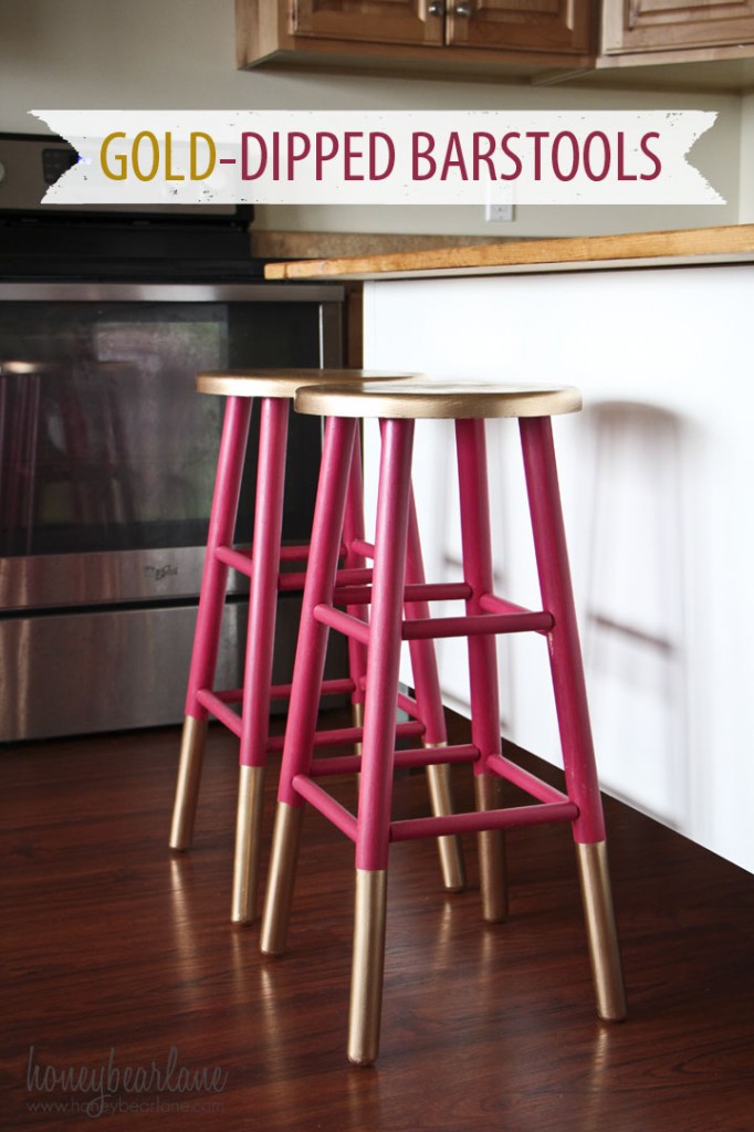 gold dipped painted barstools