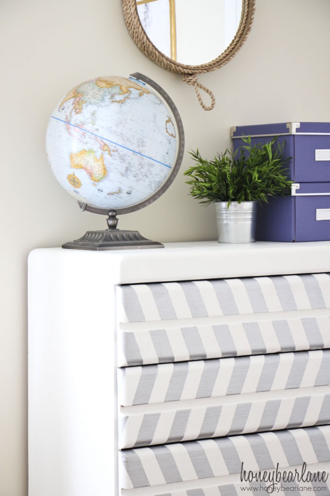 herringbone painted dresser