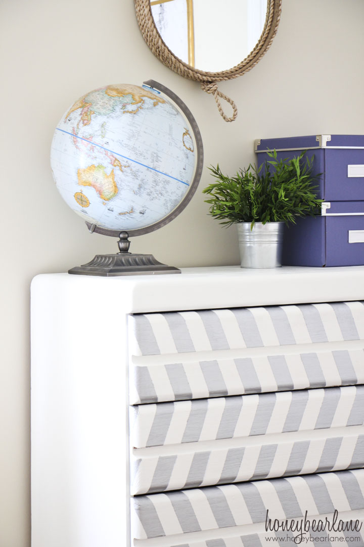 Silver Herringbone Painted Dresser