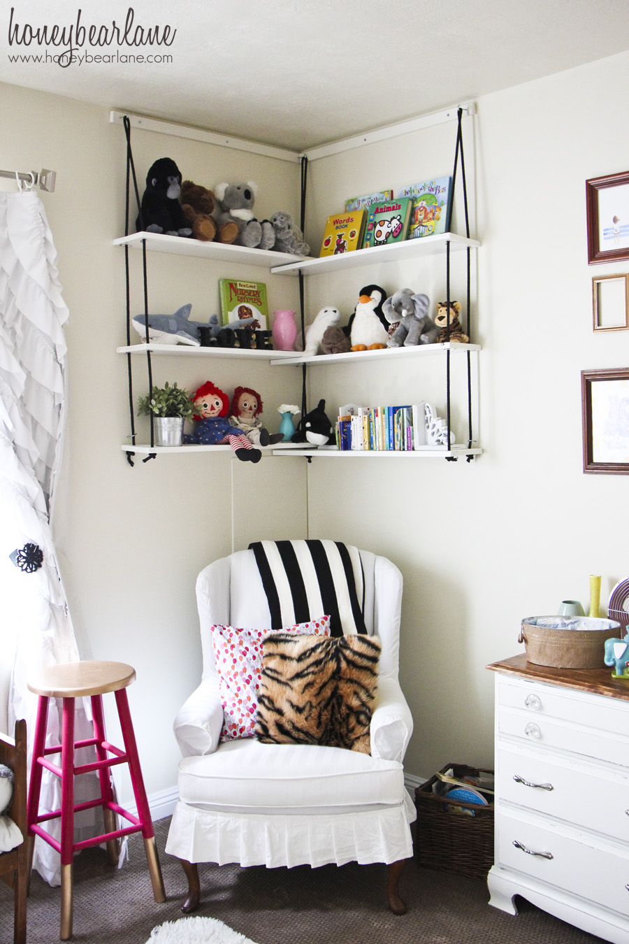 Corner Rope Shelves DIY - Honeybear Lane