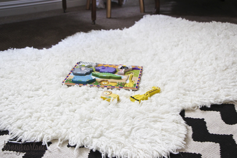 DIY a faux sheepskin rug