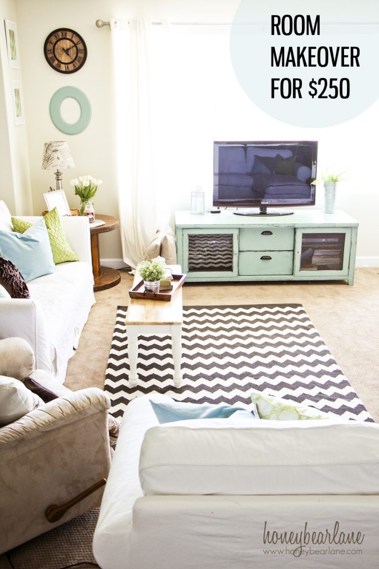 Bright Airy Family Room Design - Honeybear Lane