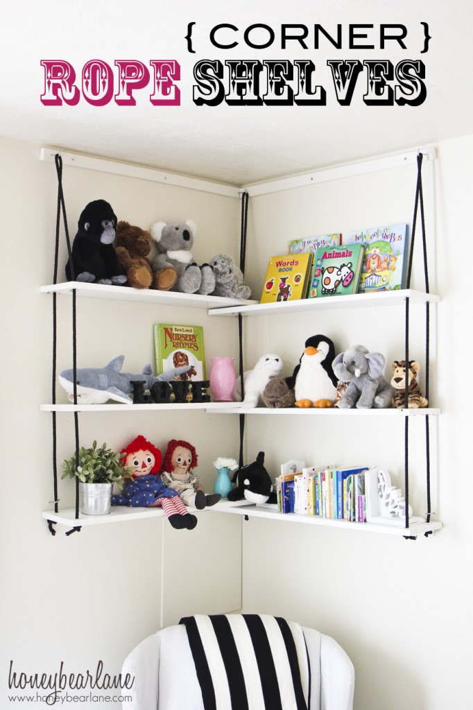 corner rope shelves nursery