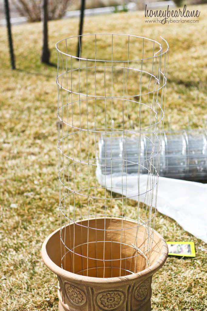 wire fencing for flower tower