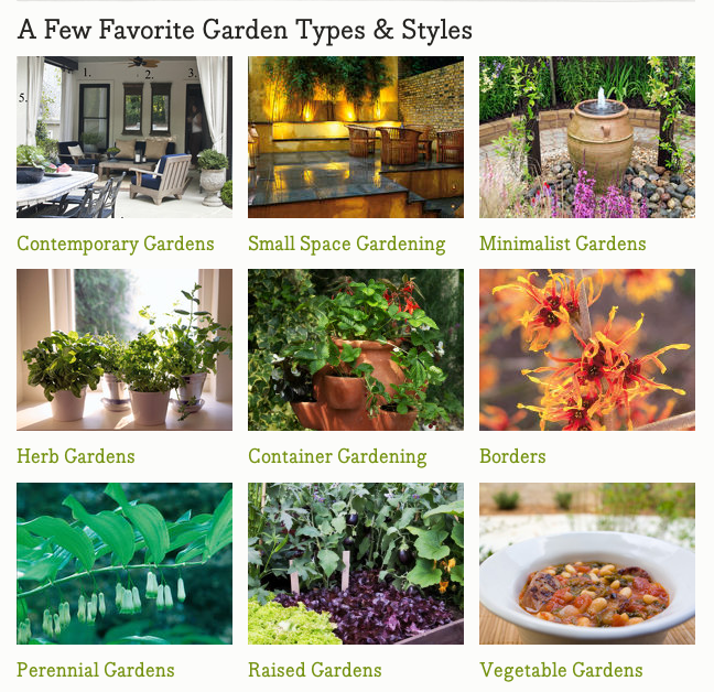 Garden types and styles from hgtvgardens.com