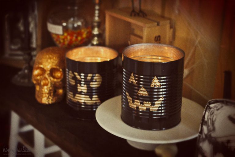 Halloween Tin Can Luminaries