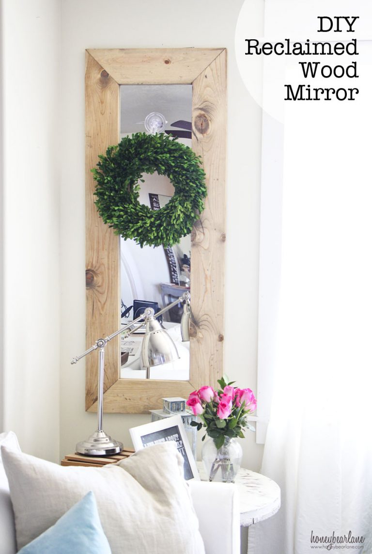 DIY Reclaimed Wood Mirror Honeybear Lane
