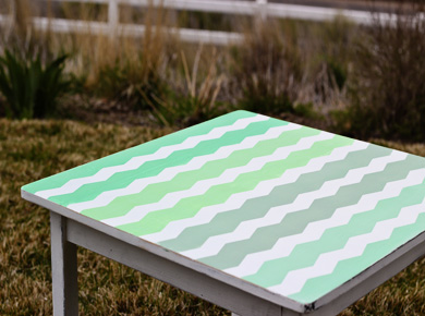 Ombre Chevron Striped Table