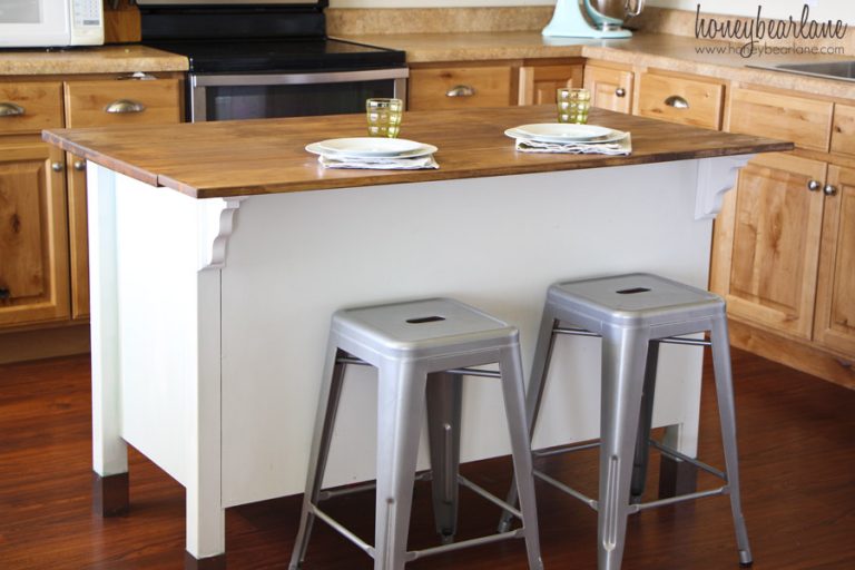 Farmhouse-Style Kitchen Island Painted Kitchen Cabinet Ideas And Kitchen Makeover Reveal