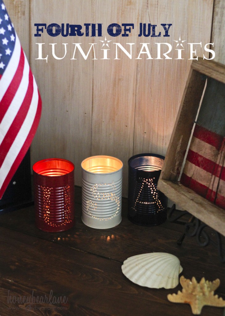 4th of july tin can luminaries