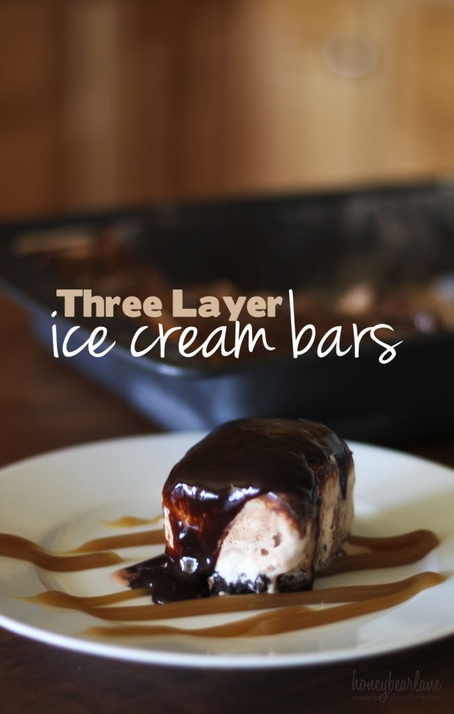 three layer ice cream bars