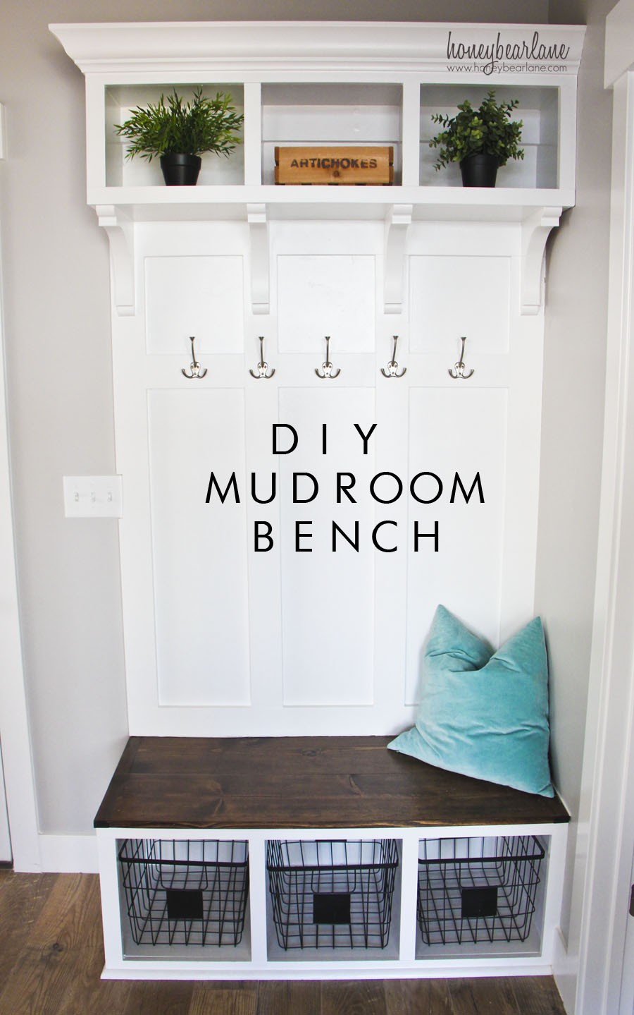 entryway shoe bench on Diy Mudroom Bench Honeybear Lane