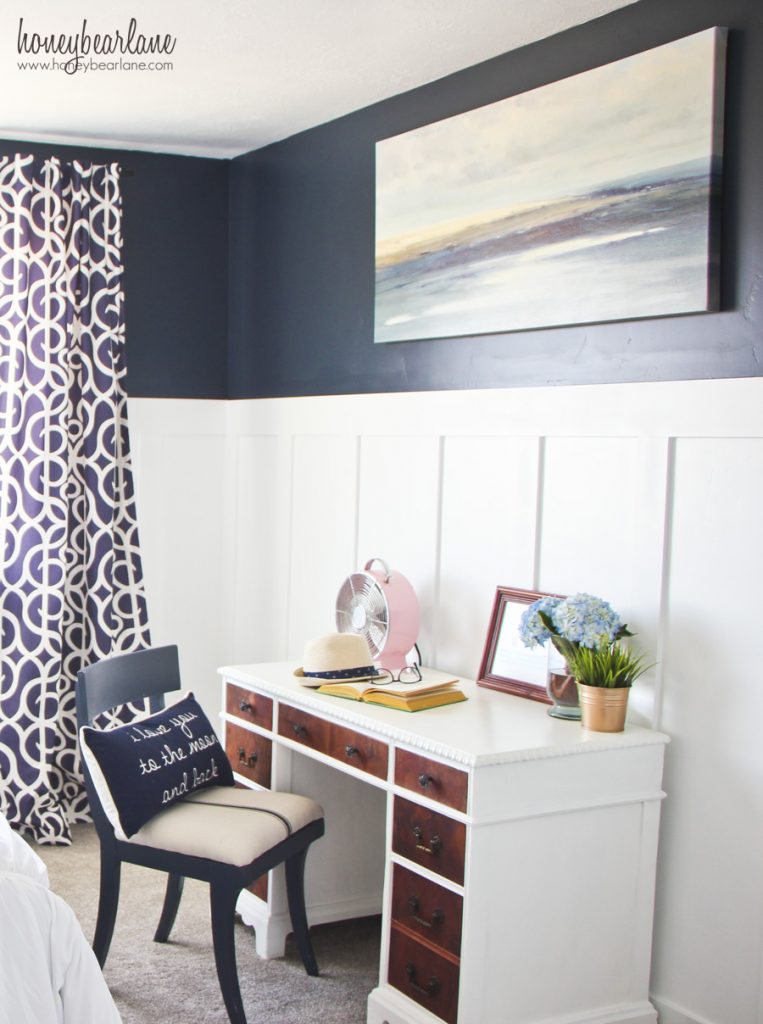 navy blue and pink bedroom 2