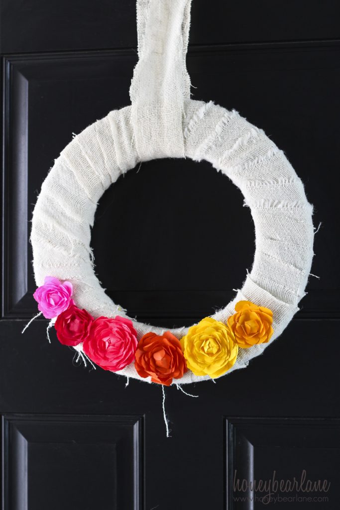 paper ranunculus wreath