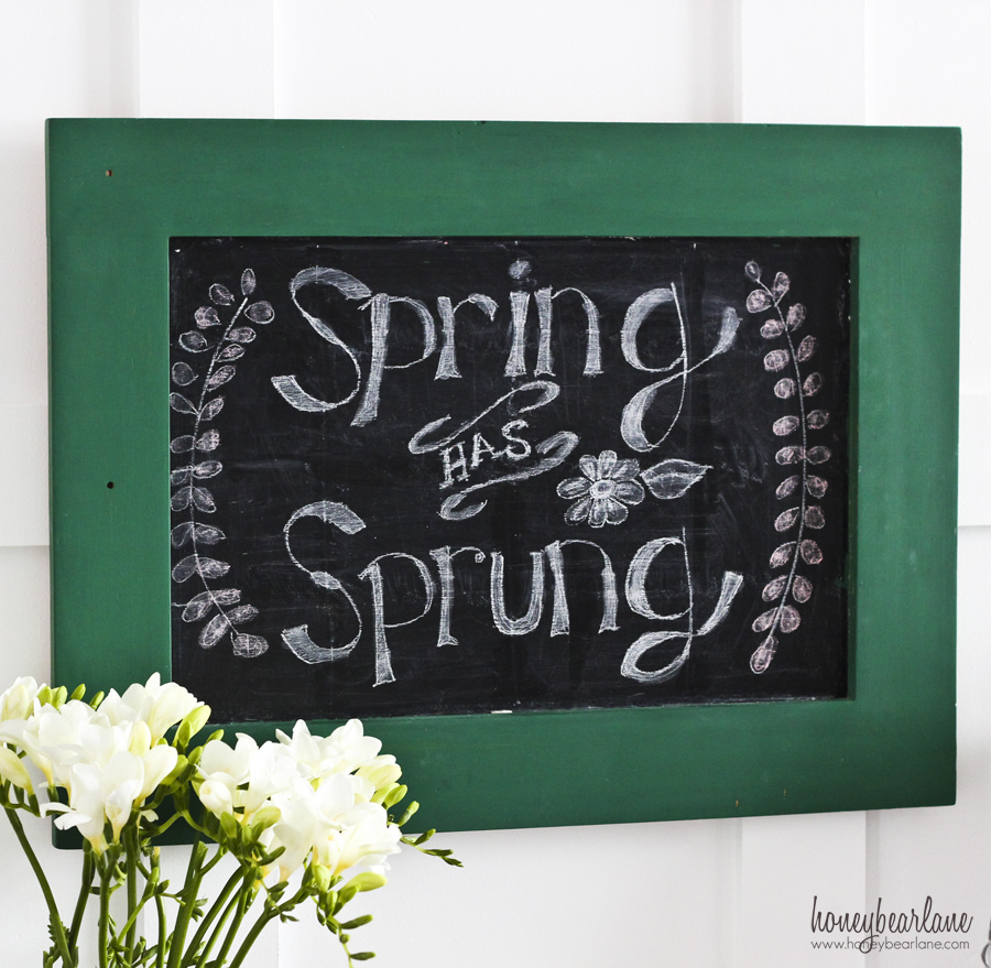 spring has sprung chalkboard