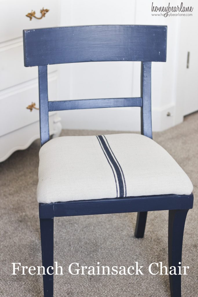 blue french grainsack chair