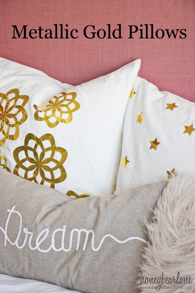 metallic gold pillows