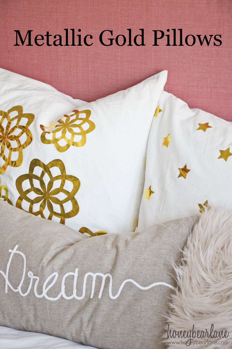Metallic gold pillows cheap