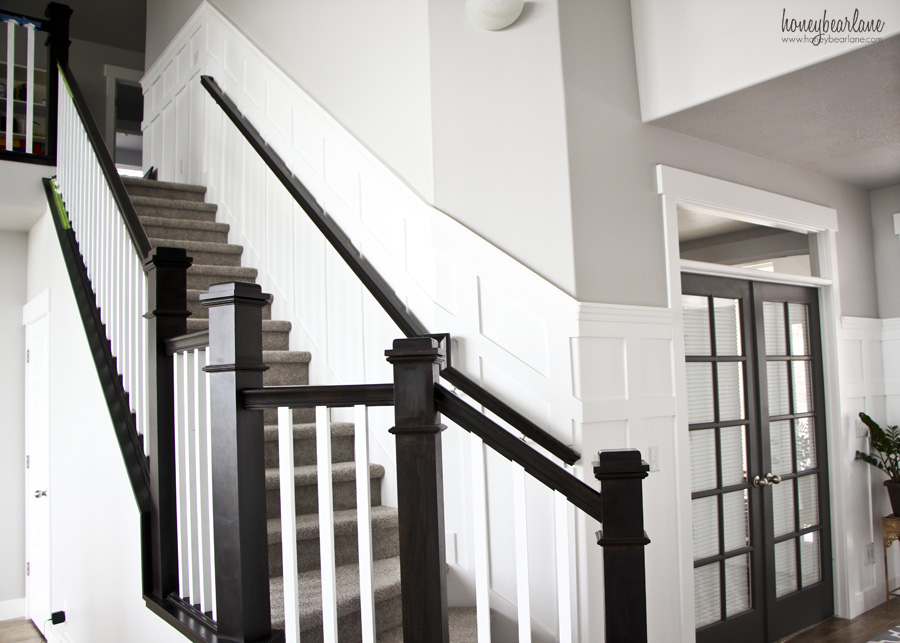 DIY Stair Wainscoting - Honeybear Lane