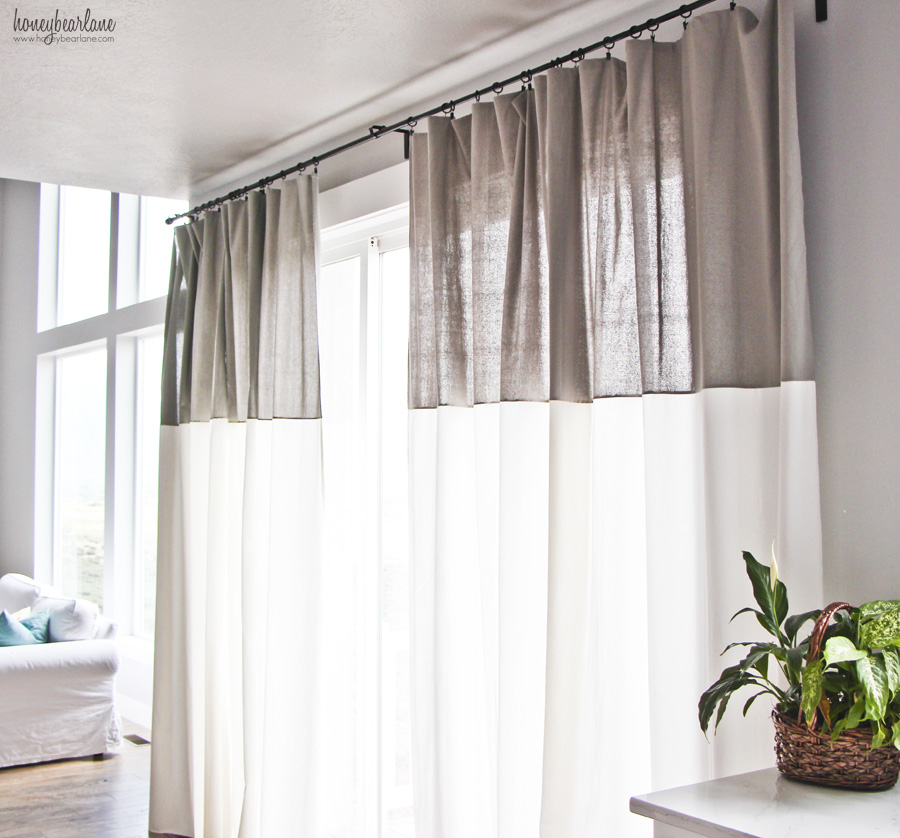 DIY Two Toned Curtains Honeybear Lane