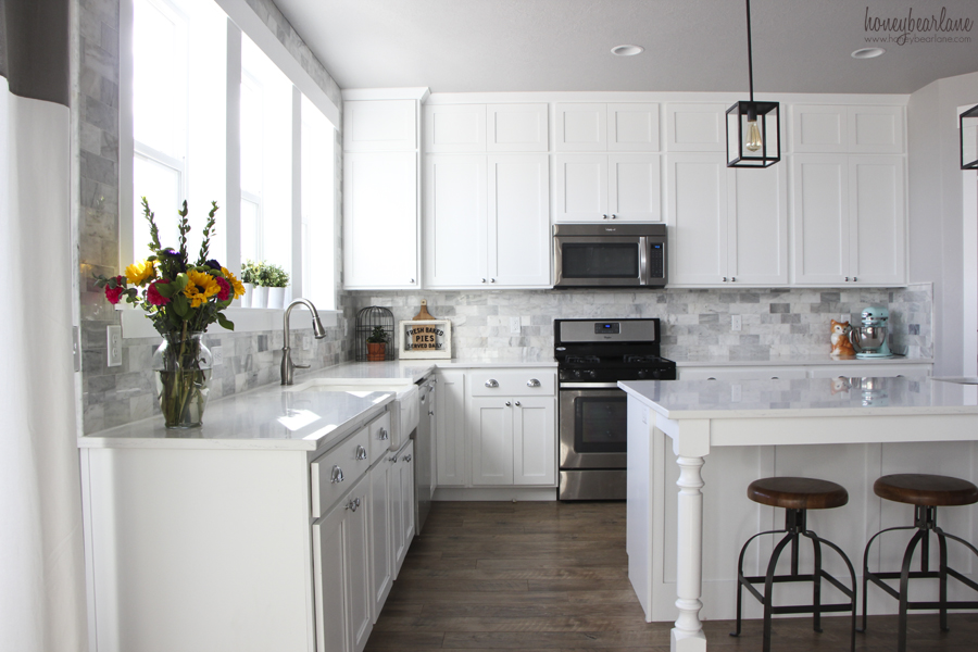 My DIY Marble Backsplash - Honeybear Lane