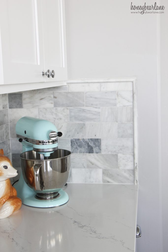 marble tiled backsplash