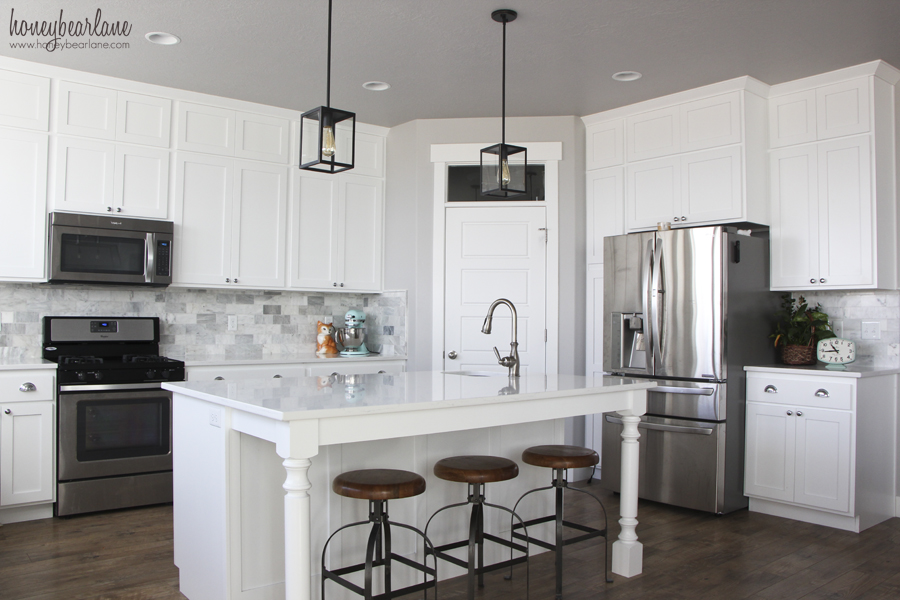 My DIY Marble Backsplash - Honeybear Lane