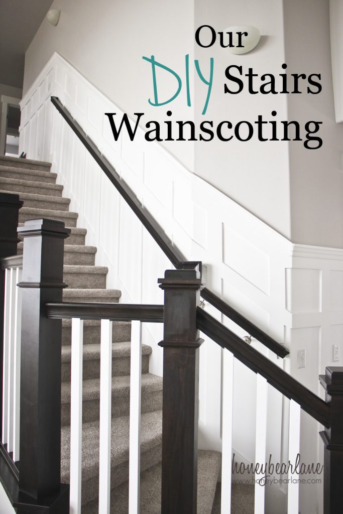 our DIY stairs wainscoting