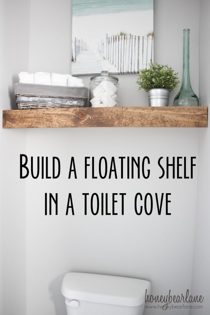 build a floating shelf in a toilet cove